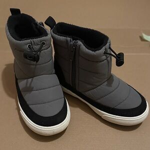 Gray and Black Quilted Boots
